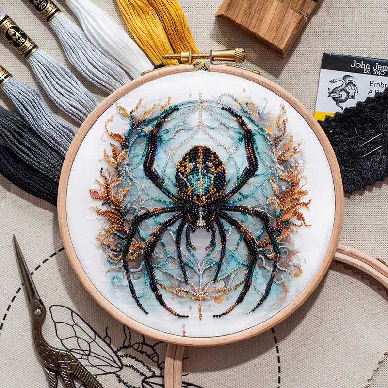 Rubbyoo Bead Embroidery Kit - Spooky Spider | Unique Halloween Handicraft | Diy Holiday Decor - image 1
