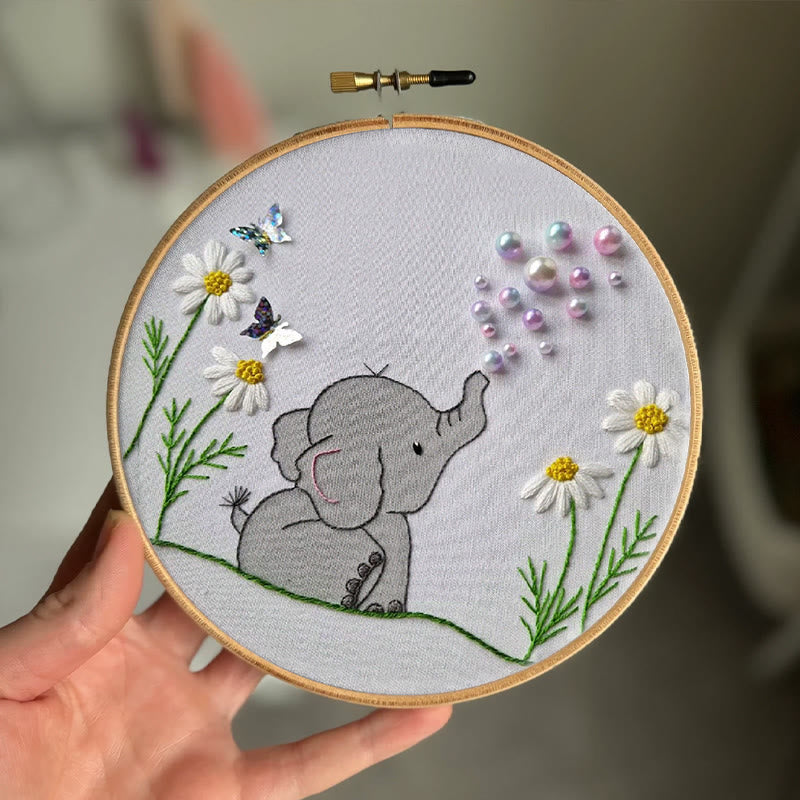 Rubbyoo Bead Embroidery Kit - Baby Elephant | Diy Animal Craft | Perfect Art For Home Decor  - image 2