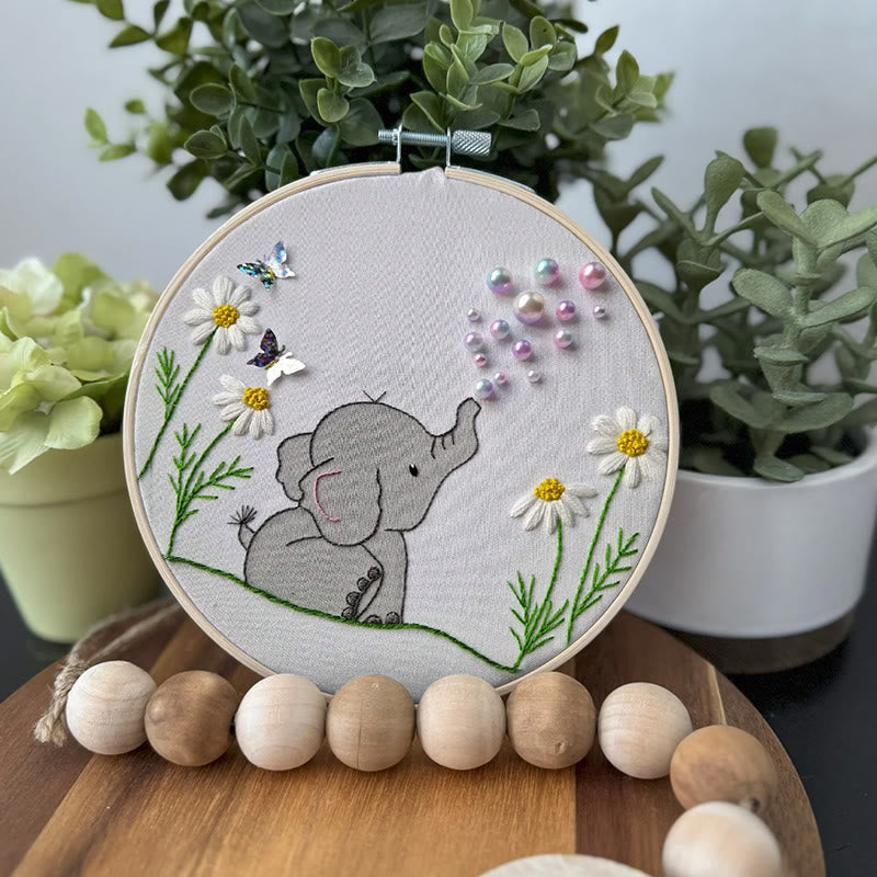 Rubbyoo Bead Embroidery Kit - Baby Elephant | Diy Animal Craft | Perfect Art For Home Decor  - image 3