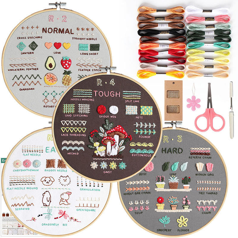 Rubbyoo 4-piece Embroidery Starter Kit - 4-level Starter To Pro Kit | Beginner Needlework Set | Great Craft For Adult  - 4-piece Embroidery Kit - image 5