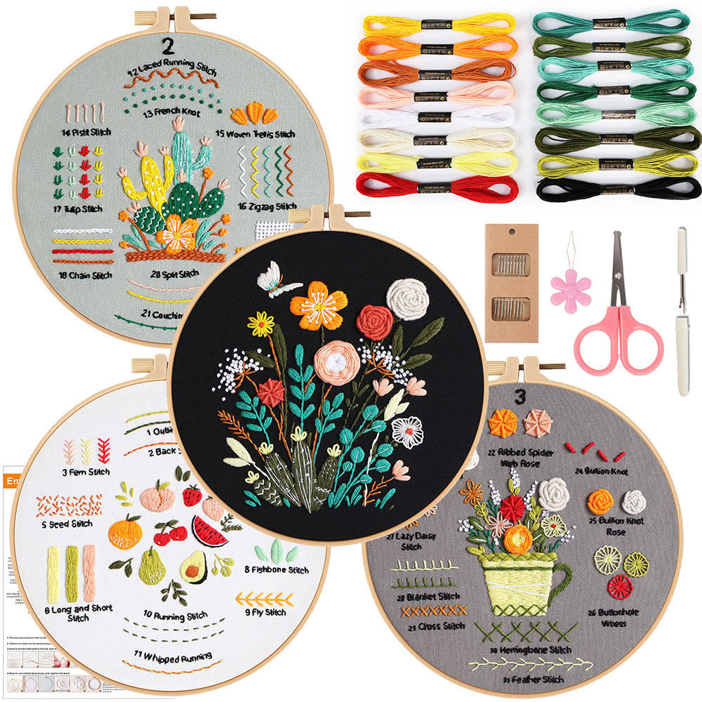 Rubbyoo 4-piece Embroidery Starter Kit - Various Stitch Pattern | Beginner Handmade Craft | Nice For Handmade Enthusiasts - image 4