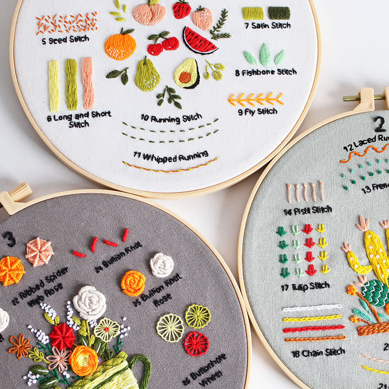 Rubbyoo 4-piece Embroidery Starter Kit - Various Stitch Pattern | Beginner Handmade Craft | Nice For Handmade Enthusiasts - image 1