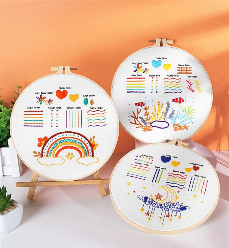 Rubbyoo 3-piece Embroidery Starter Kit - Adorable Animal Pattern | Beginner Stitch Craft | Gifts For Needlework Starter - image 0