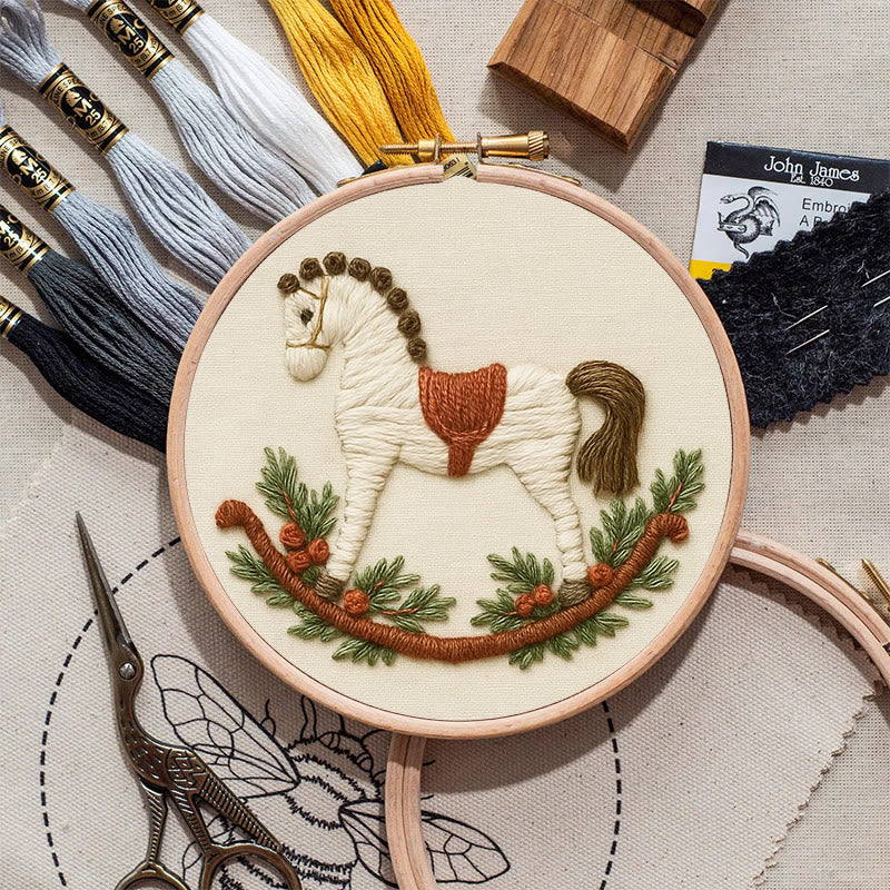 Rubbyoo Embroidery Kit - Rocking Horse | Perfect Home Decor | Nice Handmade Gift - image 4