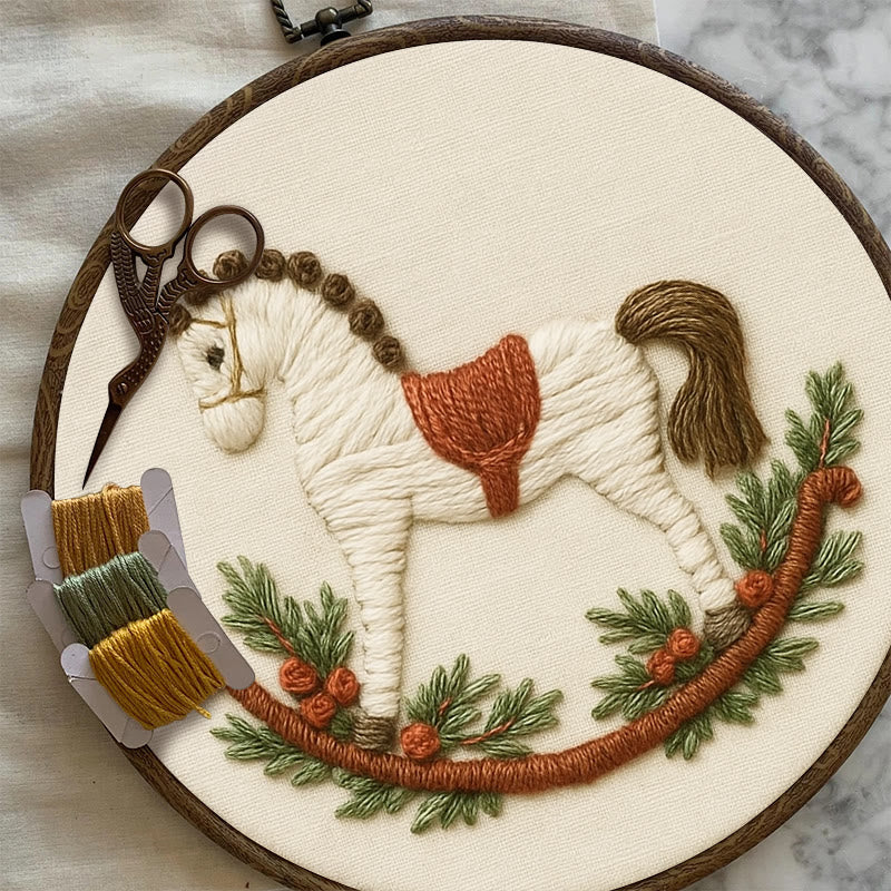 Rubbyoo Embroidery Kit - Rocking Horse | Perfect Home Decor | Nice Handmade Gift - image 2