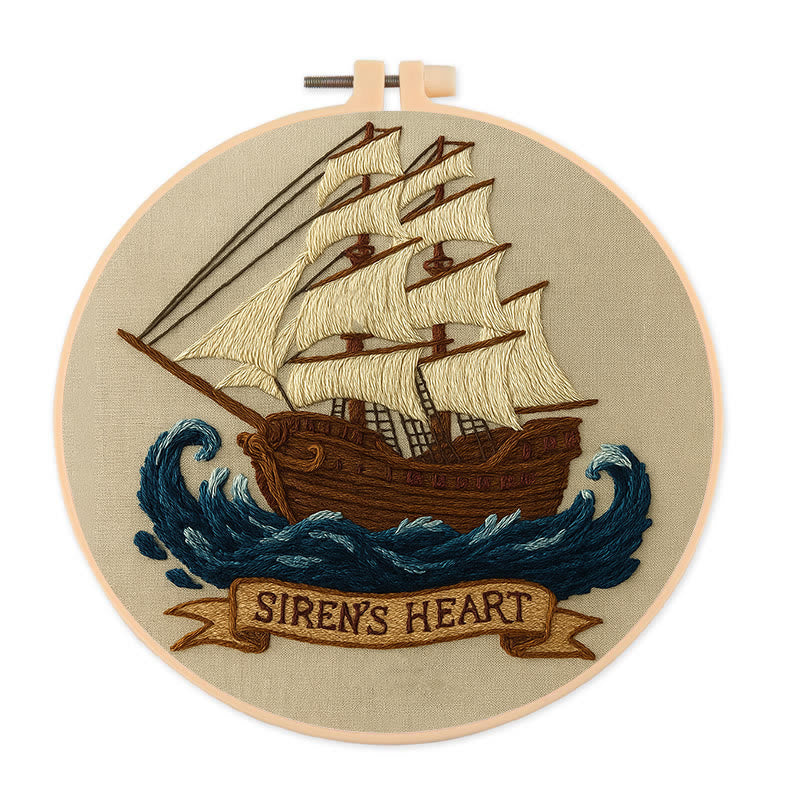 Rubbyoo Embroidery Kit -  Pirate Ship | Diy  Needle Craft | Wall Decoration Artwork  - 20*20cm - image 0