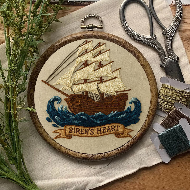 Rubbyoo Embroidery Kit -  Pirate Ship | Diy  Needle Craft | Wall Decoration Artwork  - image 1