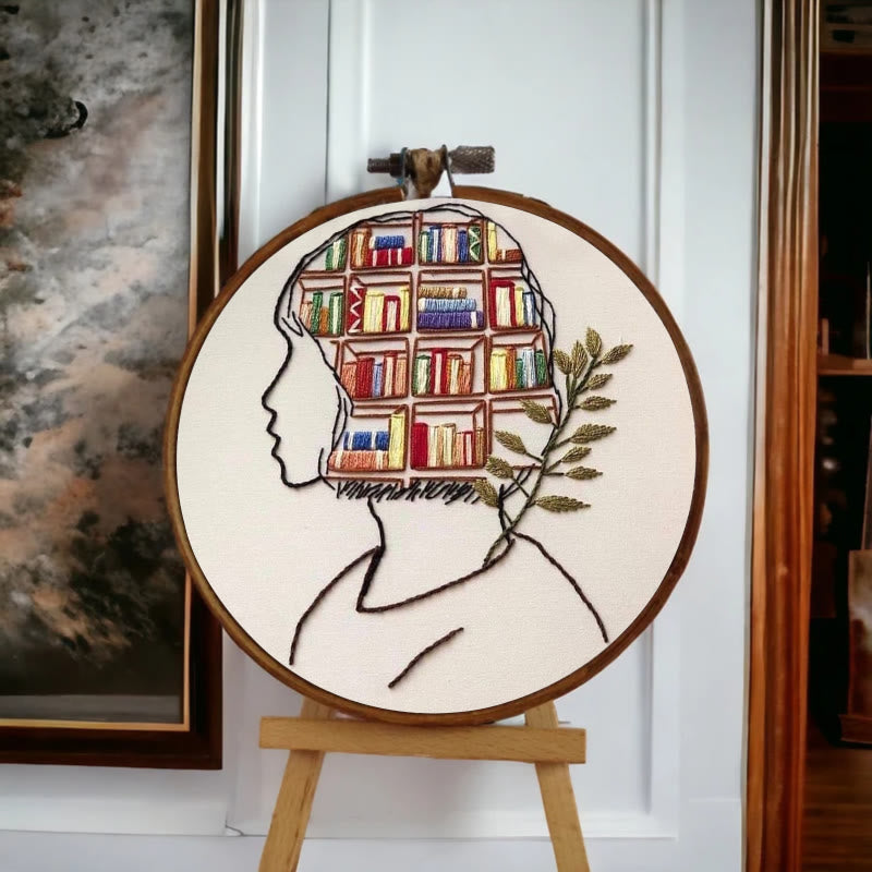 Rubbyoo Embroidery Kit - Book In Mind | Perfect Gifts For Book Lovers | Diy Bookshelf Ornament - image 2