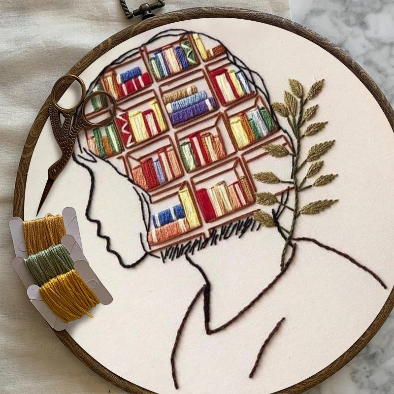 Rubbyoo Embroidery Kit - Book In Mind | Perfect Gifts For Book Lovers | Diy Bookshelf Ornament - image 5
