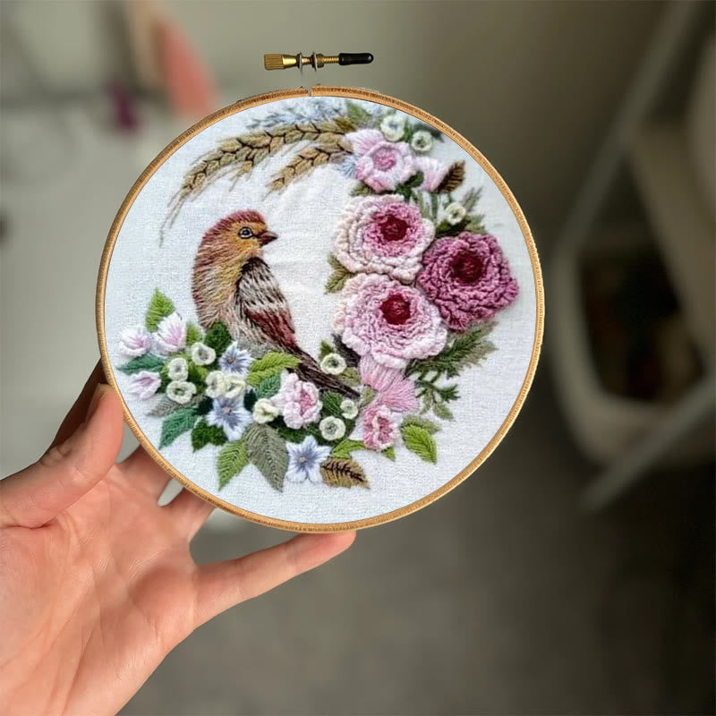 Rubbyoo Embroidery Kit - Stunning Birds With Flowers | Floral Needle Handicraft | Unique Gifts For Room Decor - image 4