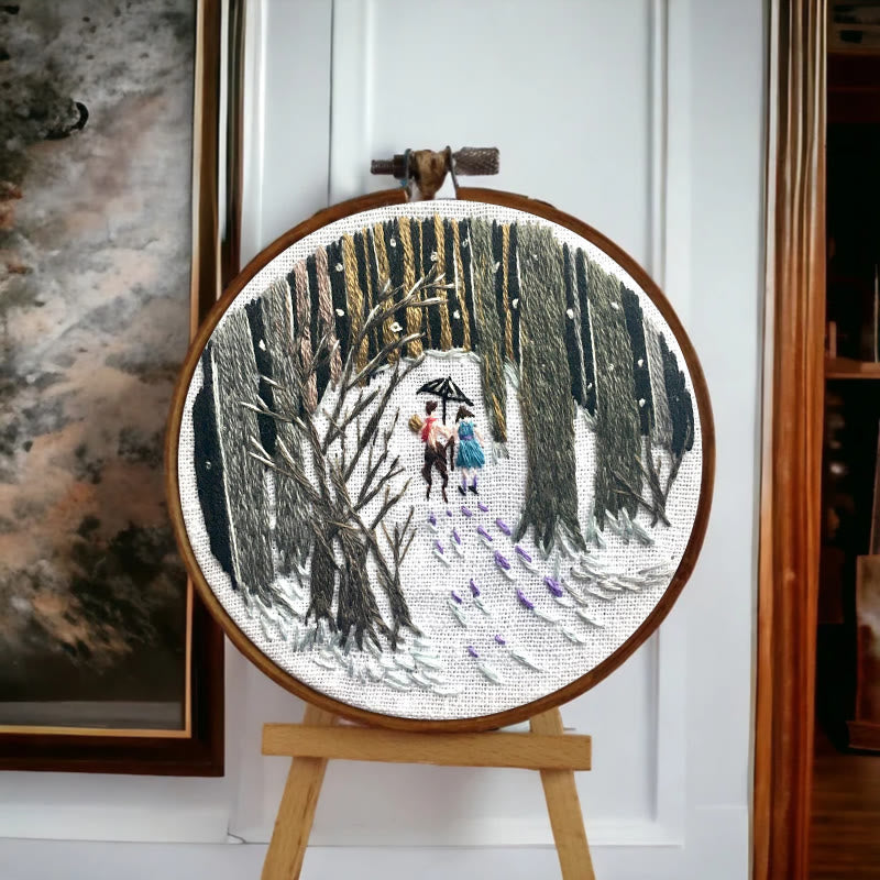 Rubbyoo Embroidery Kit - Snowy Path | Winter Landscape Craft | Perfect As Hanging Ornament  - image 4