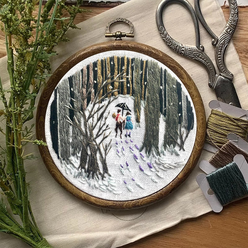 Rubbyoo Embroidery Kit - Snowy Path | Winter Landscape Craft | Perfect As Hanging Ornament  - image 2