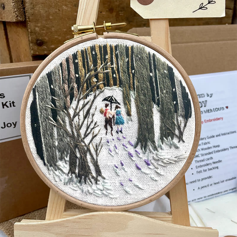 Rubbyoo Embroidery Kit - Snowy Path | Winter Landscape Craft | Perfect As Hanging Ornament  - image 7