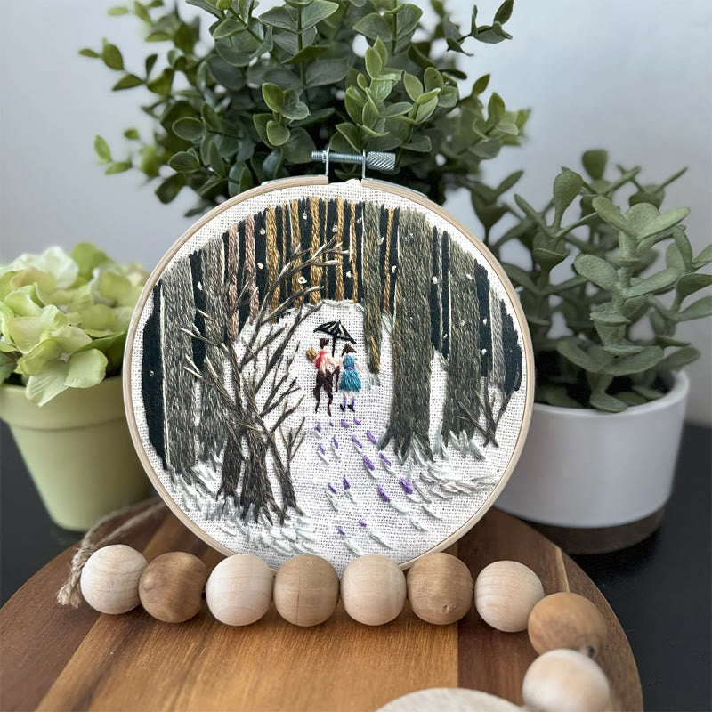 Rubbyoo Embroidery Kit - Snowy Path | Winter Landscape Craft | Perfect As Hanging Ornament  - image 6