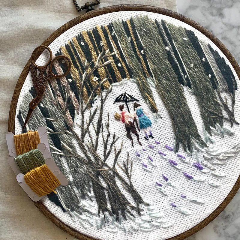 Rubbyoo Embroidery Kit - Snowy Path | Winter Landscape Craft | Perfect As Hanging Ornament  - image 8