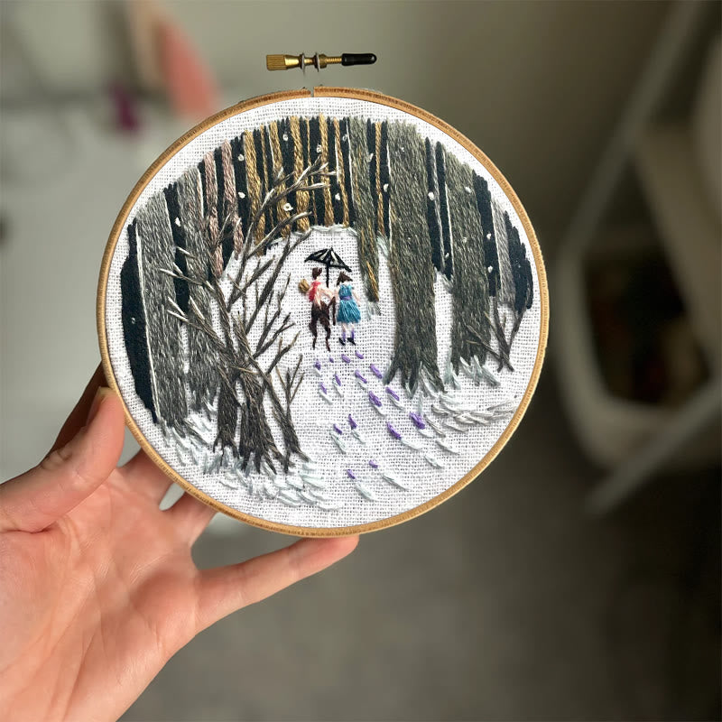 Rubbyoo Embroidery Kit - Snowy Path | Winter Landscape Craft | Perfect As Hanging Ornament  - image 5