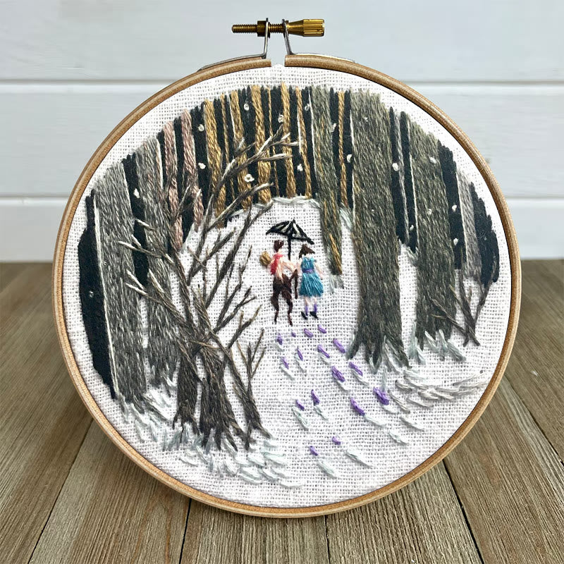 Rubbyoo Embroidery Kit - Snowy Path | Winter Landscape Craft | Perfect As Hanging Ornament  - image 3