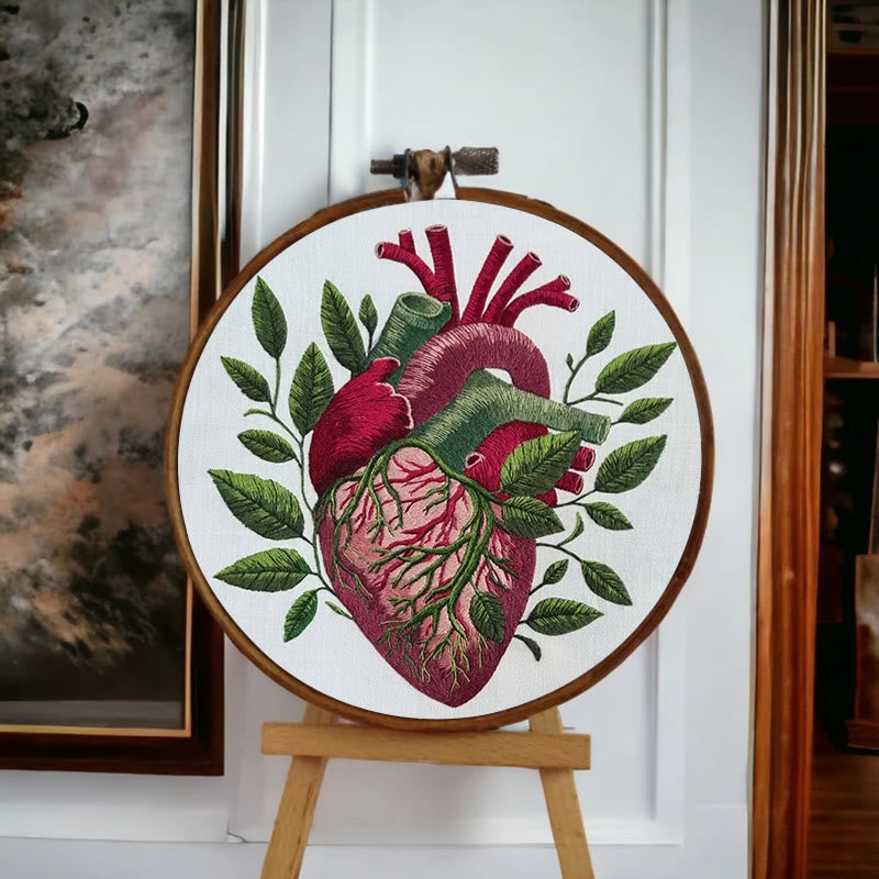 Rubbyoo Embroidery Kit - Botanical Heart | Fantastic Handmade Artwork | Diy Decorative Craft - image 5