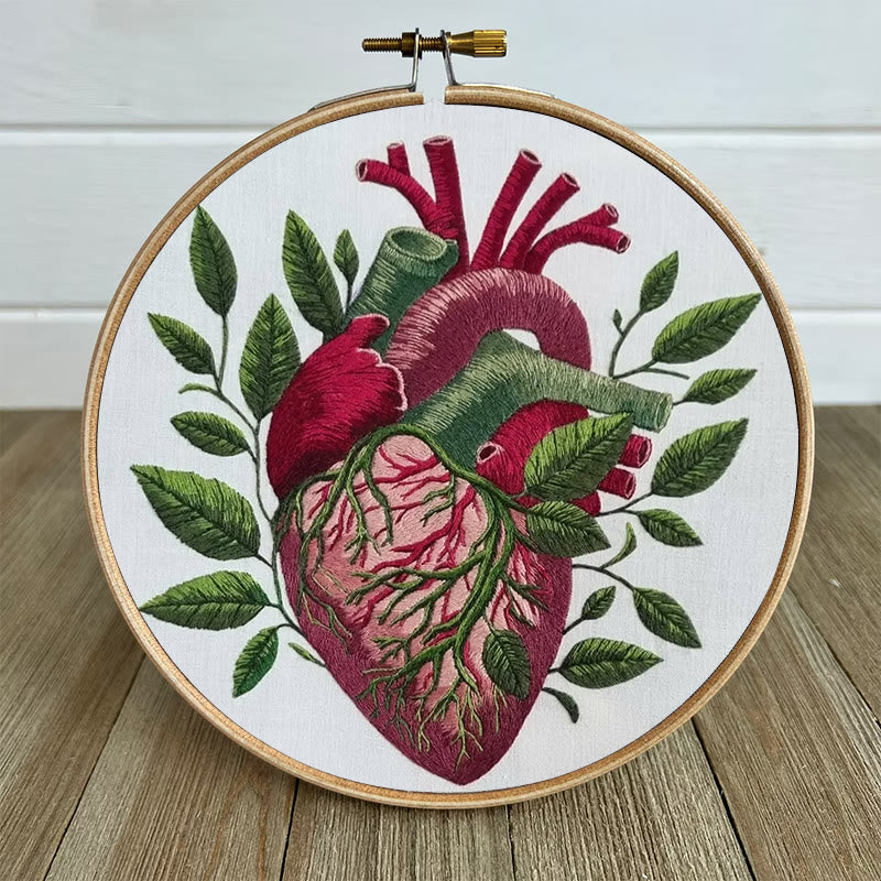 Rubbyoo Embroidery Kit - Botanical Heart | Fantastic Handmade Artwork | Diy Decorative Craft - image 7