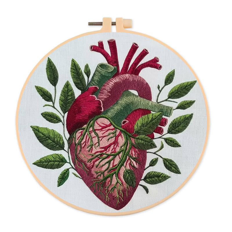 Rubbyoo Embroidery Kit - Botanical Heart | Fantastic Handmade Artwork | Diy Decorative Craft - 20*20cm - image 0