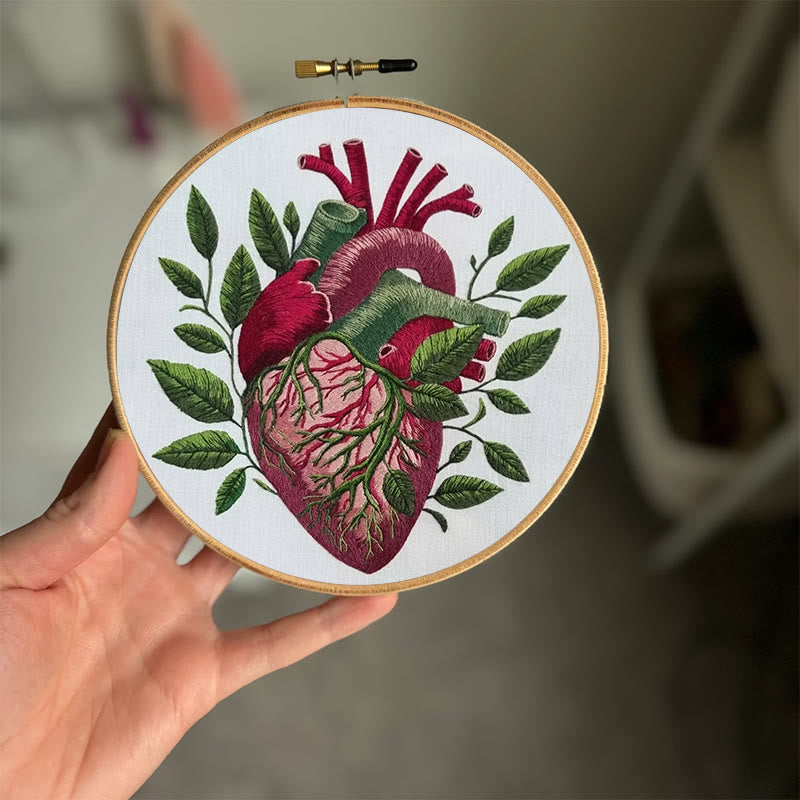 Rubbyoo Embroidery Kit - Botanical Heart | Fantastic Handmade Artwork | Diy Decorative Craft - image 4