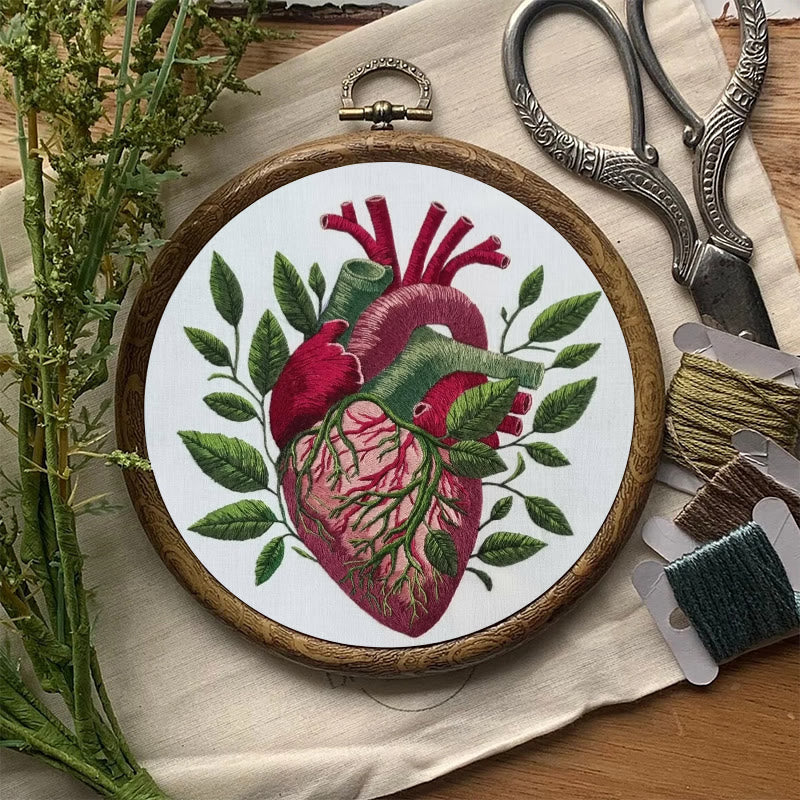 Rubbyoo Embroidery Kit - Botanical Heart | Fantastic Handmade Artwork | Diy Decorative Craft - image 3
