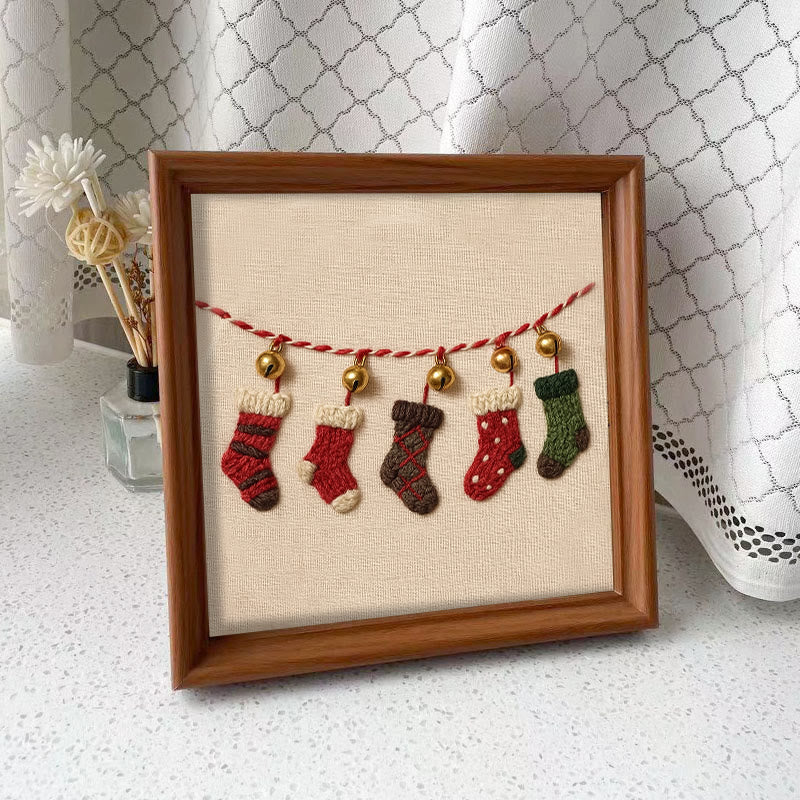 Rubbyoo Embroidery Kit - Christmas Socks | Holiday Decorative Craft | Diy Handmade Needlework - Embroidery Kit Plus An Extra Frame - image 8