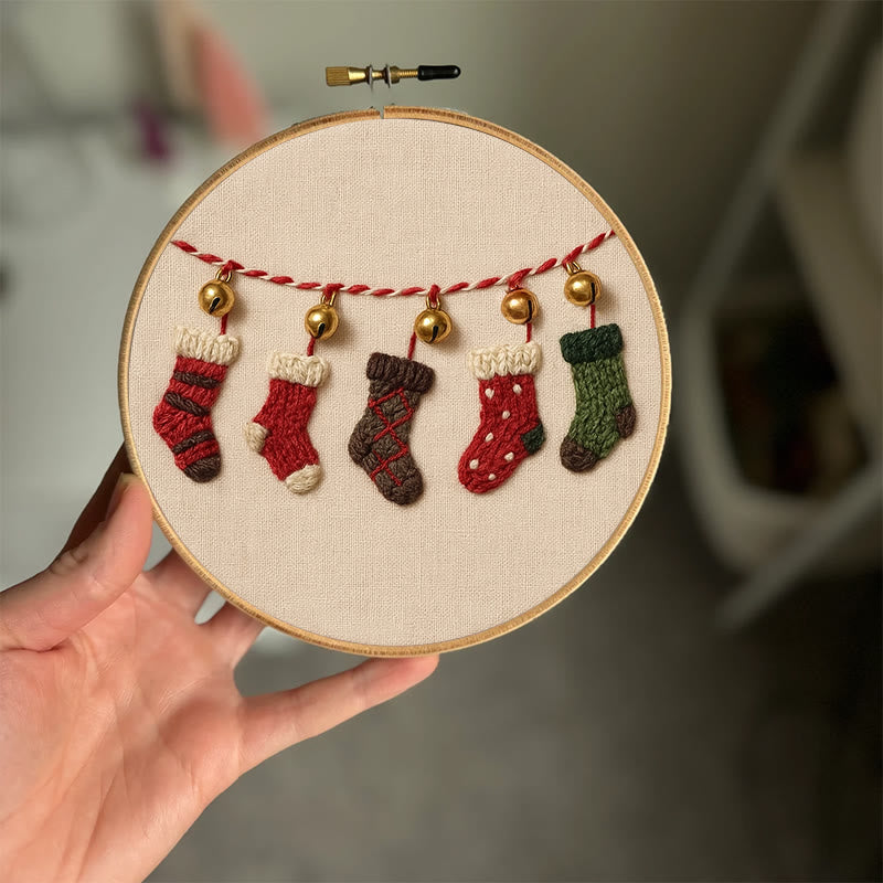 Rubbyoo Embroidery Kit - Christmas Socks | Holiday Decorative Craft | Diy Handmade Needlework - image 1