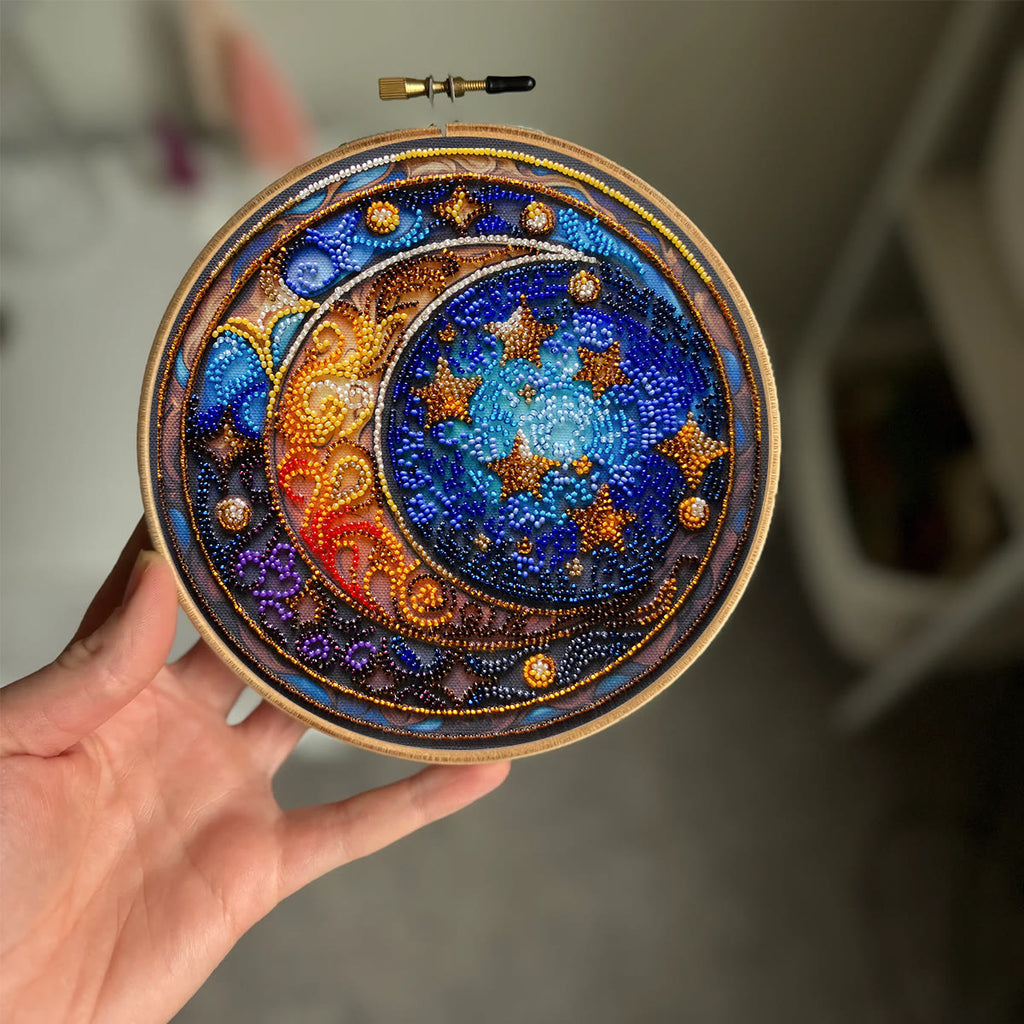 Rubbyoo Bead Embroidery Kit - Moom And Star | Diy Celestial Craft | Unique Celestial Art - image 4