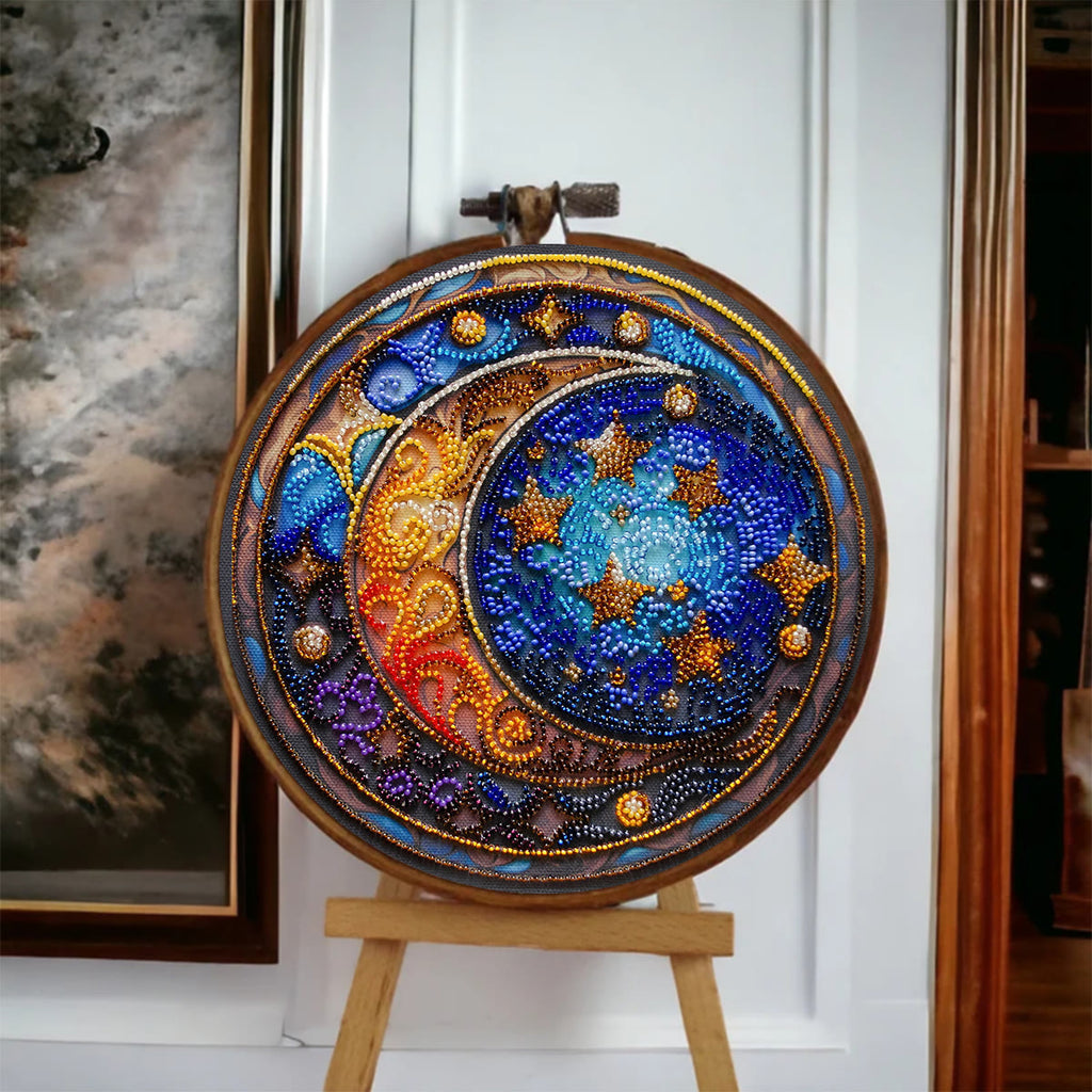 Rubbyoo Bead Embroidery Kit - Moom And Star | Diy Celestial Craft | Unique Celestial Art - image 5