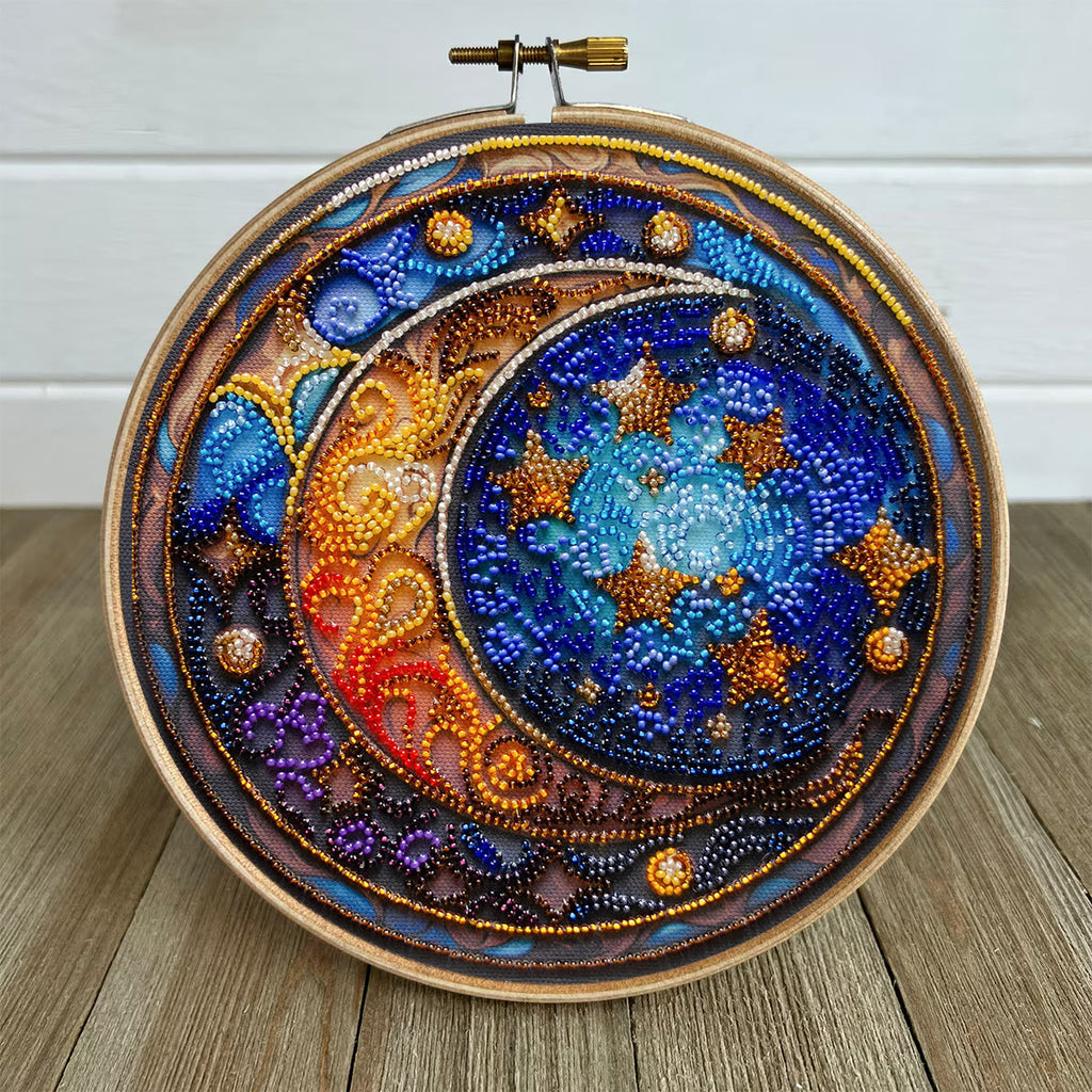 Rubbyoo Bead Embroidery Kit - Moom And Star | Diy Celestial Craft | Unique Celestial Art - image 6