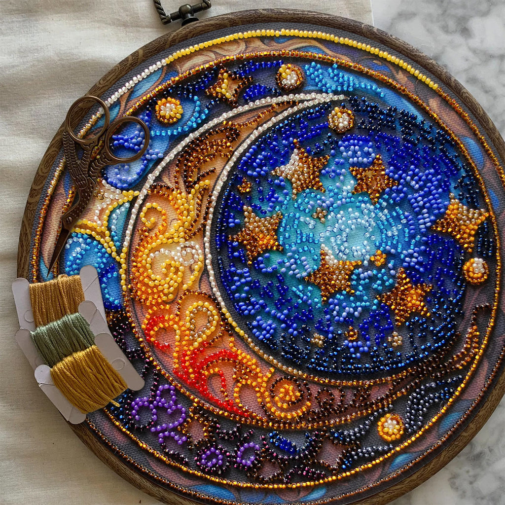 Rubbyoo Bead Embroidery Kit - Moom And Star | Diy Celestial Craft | Unique Celestial Art - image 7