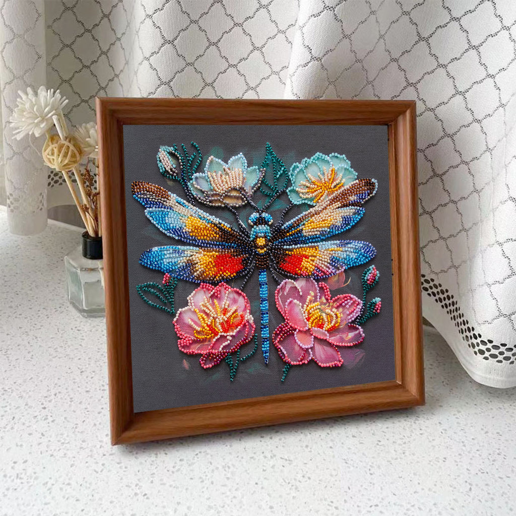 Rubbyoo Bead Embroidery Kit - Floral Dragonfly | Colourful Insect Handicraft | Diy Home Decoration - image 9