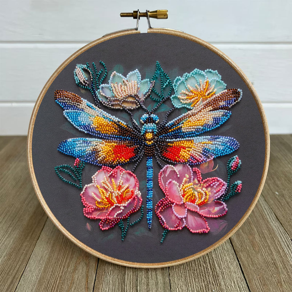 Rubbyoo Bead Embroidery Kit - Floral Dragonfly | Colourful Insect Handicraft | Diy Home Decoration - image 6
