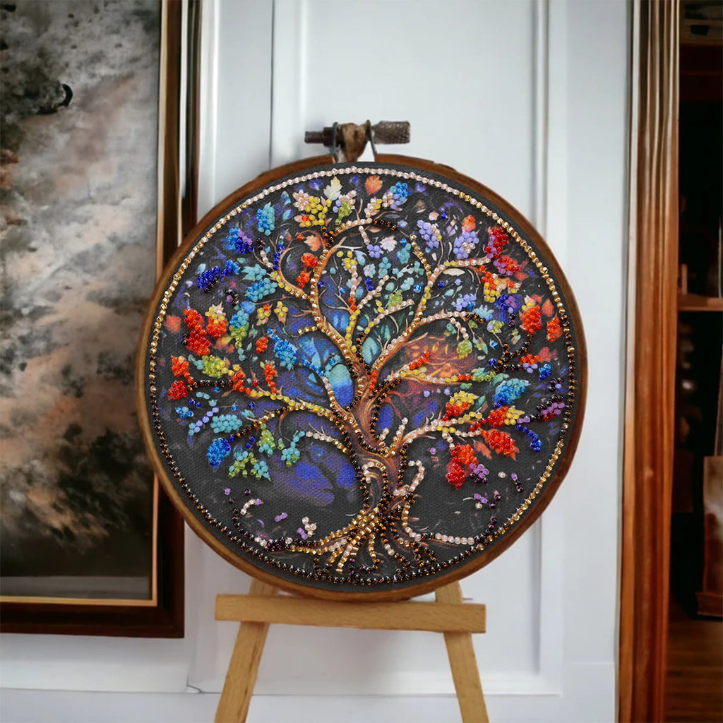 Rubbyoo Bead Embroidery Kit - Tree Of Life | Fantastic Needle Artwork | Craft For Home Adornment - image 1
