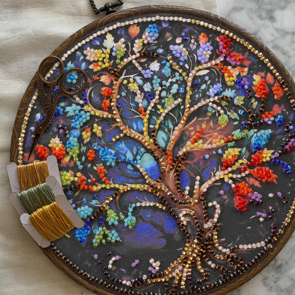 Rubbyoo Bead Embroidery Kit - Tree Of Life | Fantastic Needle Artwork | Craft For Home Adornment - image 6