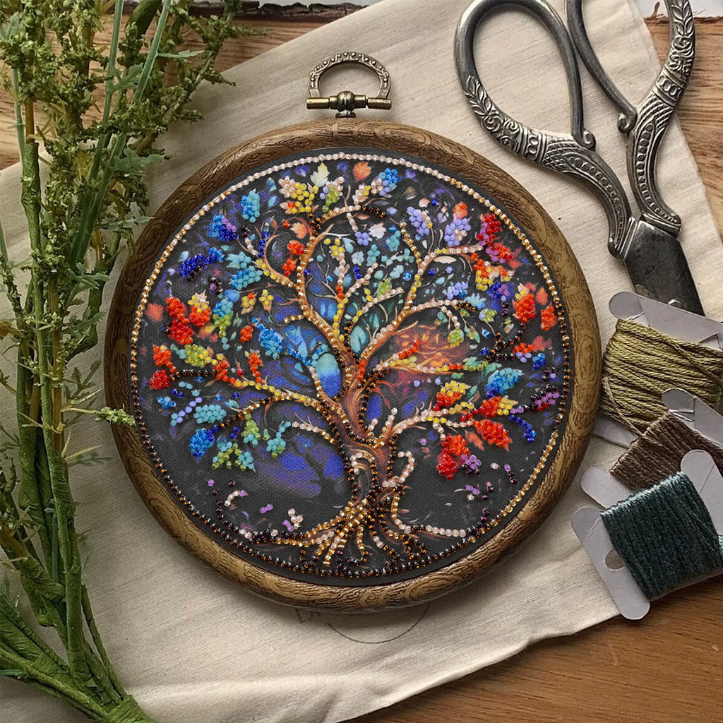 Rubbyoo Bead Embroidery Kit - Tree Of Life | Fantastic Needle Artwork | Craft For Home Adornment - image 2