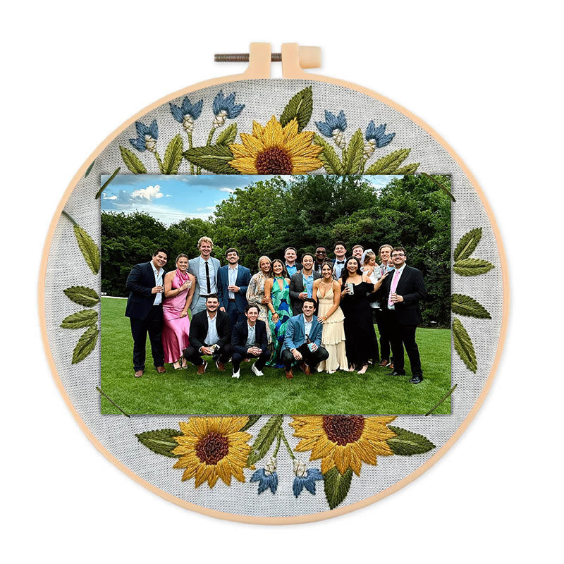 Rubbyoo Embroidery Photo Frame Kit - Sunflower Memory | Photo Collection Artwork | Perfect Gifts For Friends - 25*25cm - image 0