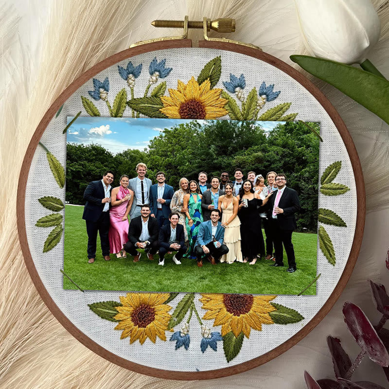 Rubbyoo Embroidery Photo Frame Kit - Sunflower Memory | Photo Collection Artwork | Perfect Gifts For Friends - image 1