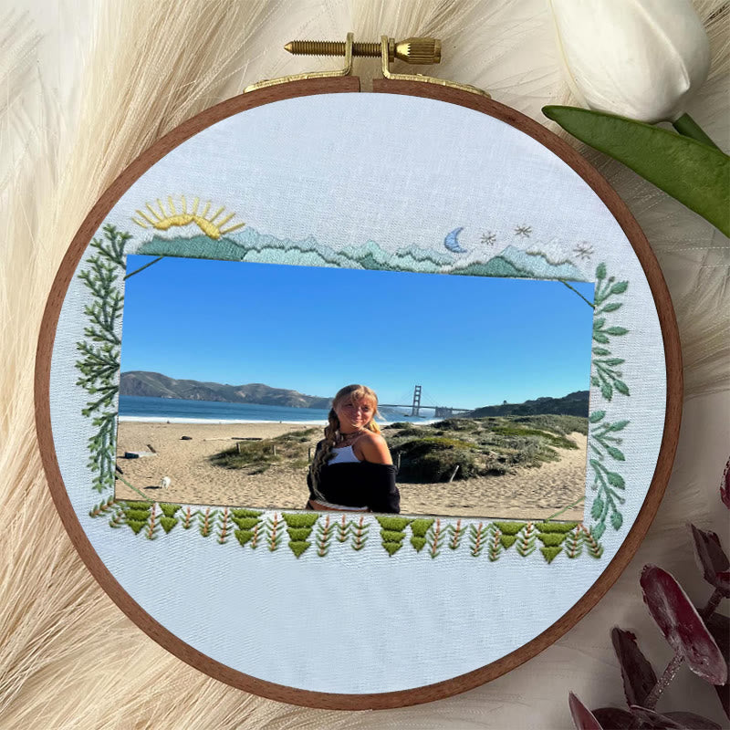 Rubbyoo Embroidery Photo Frame Kit - Summer Forest | Diy Landscape Handicraft | Nice For Home Decor  - image 1