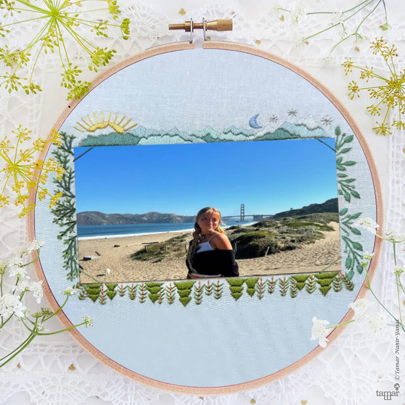 Rubbyoo Embroidery Photo Frame Kit - Summer Forest | Diy Landscape Handicraft | Nice For Home Decor  - image 2