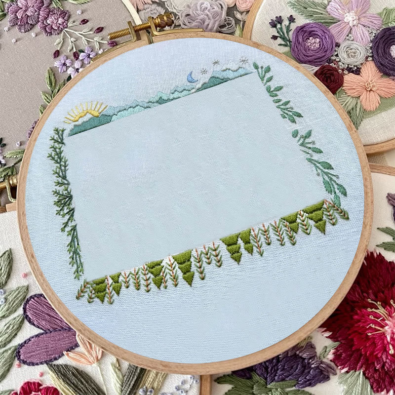 Rubbyoo Embroidery Photo Frame Kit - Summer Forest | Diy Landscape Handicraft | Nice For Home Decor  - image 6