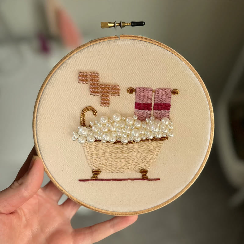 Rubbyoo Bead Embroidery Kit - Bubble Bath | Beginner Handmade Stitch | Creative Diy Needlework - image 5