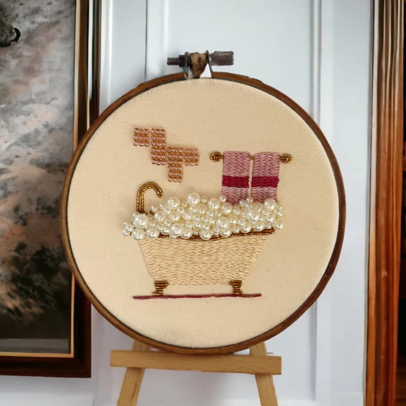 Rubbyoo Bead Embroidery Kit - Bubble Bath | Beginner Handmade Stitch | Creative Diy Needlework - image 6