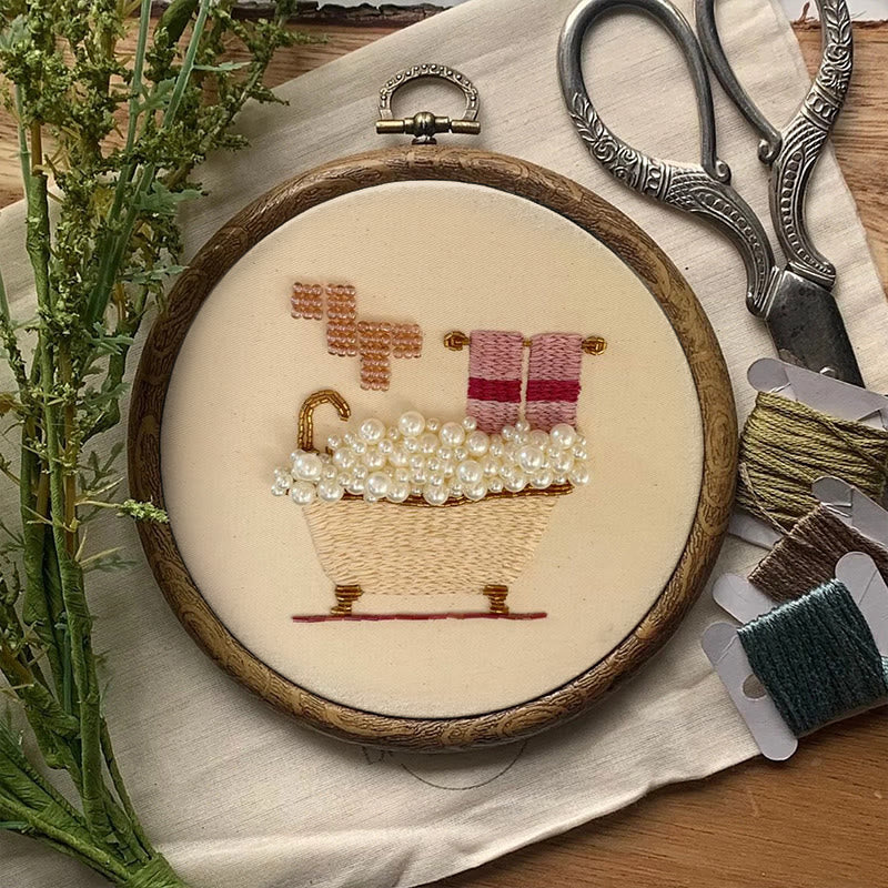 Rubbyoo Bead Embroidery Kit - Bubble Bath | Beginner Handmade Stitch | Creative Diy Needlework - image 2