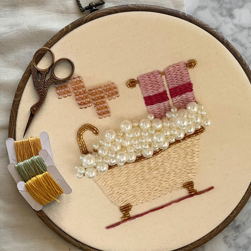 Rubbyoo Bead Embroidery Kit - Bubble Bath | Beginner Handmade Stitch | Creative Diy Needlework - image 4