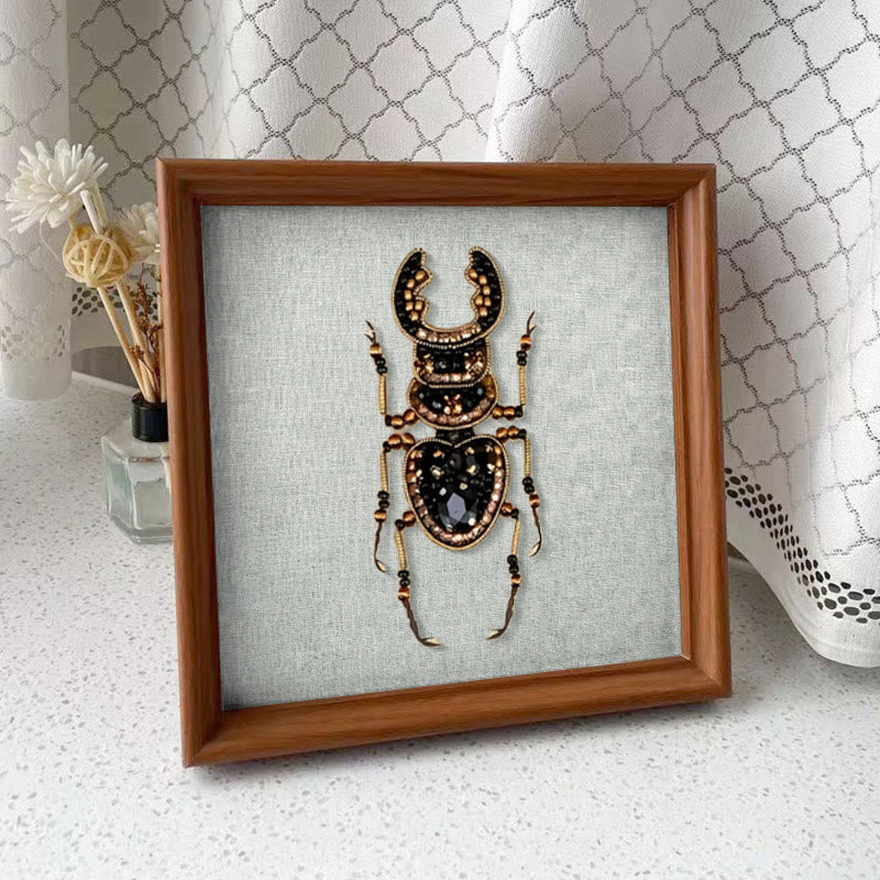 Rubbyoo Bead Embroidery Kit - Stag Beetle | Diy Insect Craft | Unique Stitch Artwork  - image 9