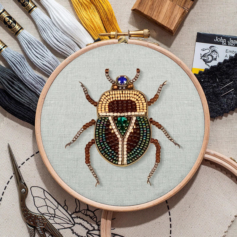 Rubbyoo Bead Embroidery Kit - Scarab Beetle | Diy Handmade Stitchwork | Easy Craft For Adults - image 1