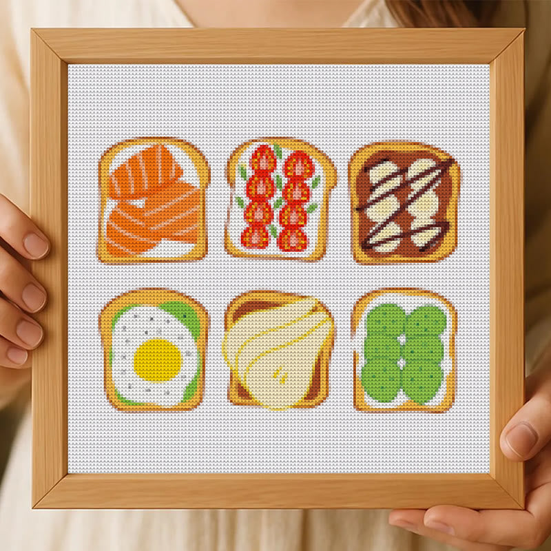 Cross Stitch Kit - Breakfast Toast | Kitchen Handmade Decor | Easy Needle Artwork  - image 4