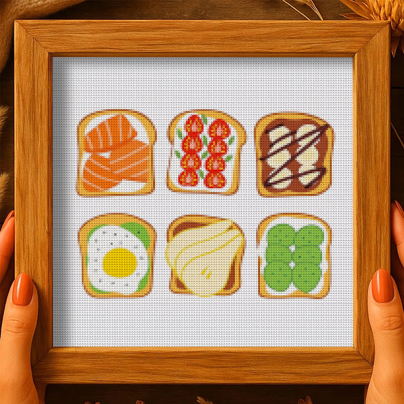 Cross Stitch Kit - Breakfast Toast | Kitchen Handmade Decor | Easy Needle Artwork  - image 5